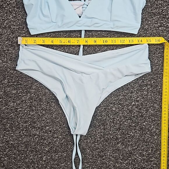 Shein Light Blue Bikini Top and Bottom Large L - Picture 5 of 9